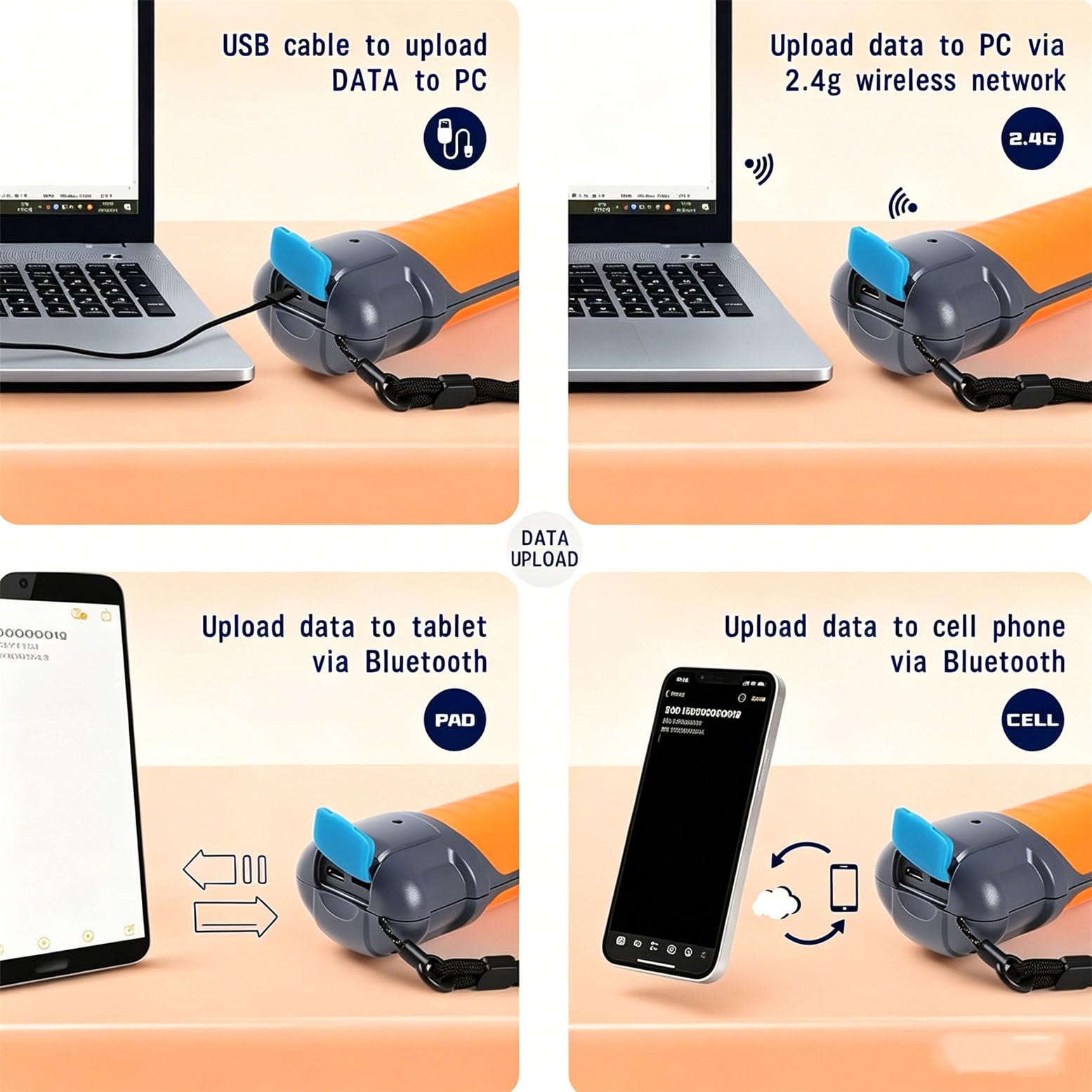 Lettore di Marchi Auricolari per Animali | Scanner portatile per microchip per animali domestici, con display LCD, per allevamenti e proprietari di animali.