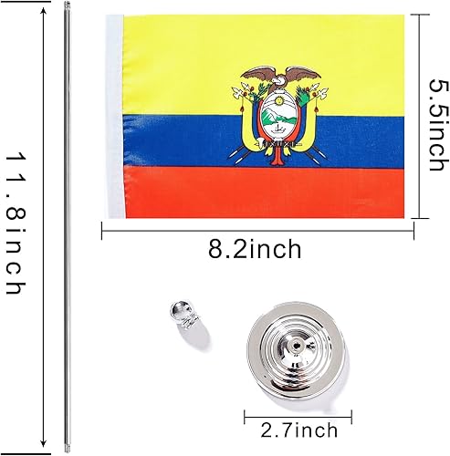 Miniatura 42 de ZXvZYT Paquete de 2 banderas de mesa suizas, pequeñas banderas suizas de escritorio con base de soporte, decoración de eventos para festivales