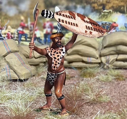 Miniatura 2 de W. Britain Anglo Zulu War 20213 Senior Zulu Warrior con hacha 1879 Escala 1:30 Metal