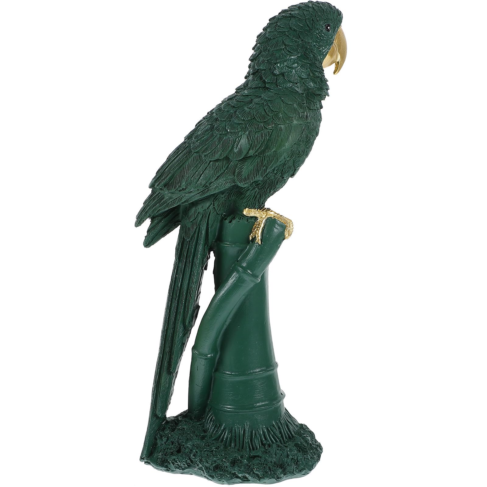 Figurine perroquet vert ERINGOGO en résine haut de gamme pour table