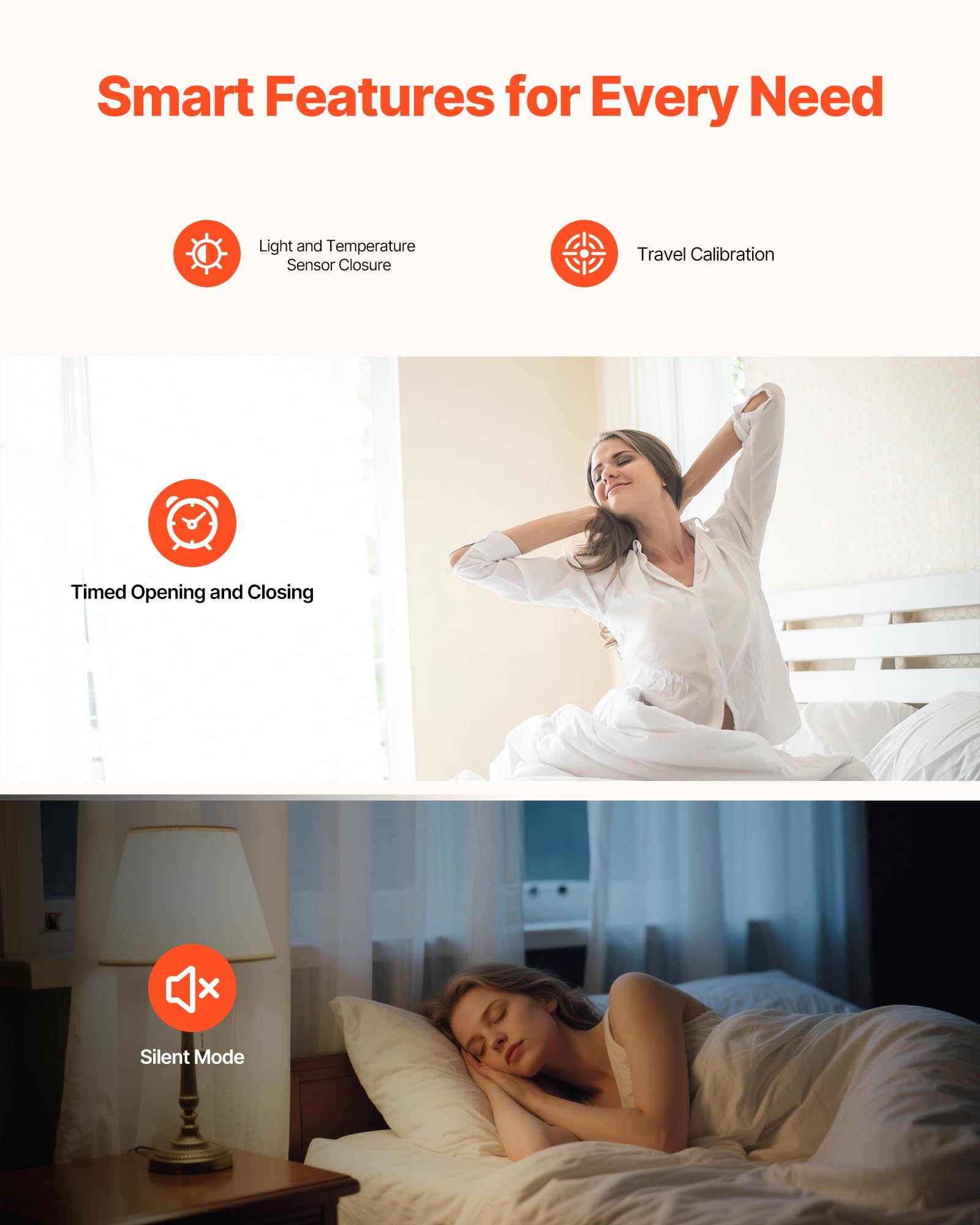 VEVOR Abridor de Cortinas Automático, Robot de Cortinas Inteligente con App, Control Remoto, Concentrador, Compatible con Alexa y Google Home, Apertura/Cierre Programados, para Varillas Romanas