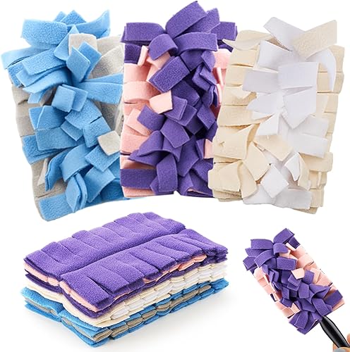 Miniatura 32 de Zubebe 12 piezas de repuesto de plumero de forro polar reutilizables, plumeros planos de plumas, almohadillas de limpieza lavables para múltiples