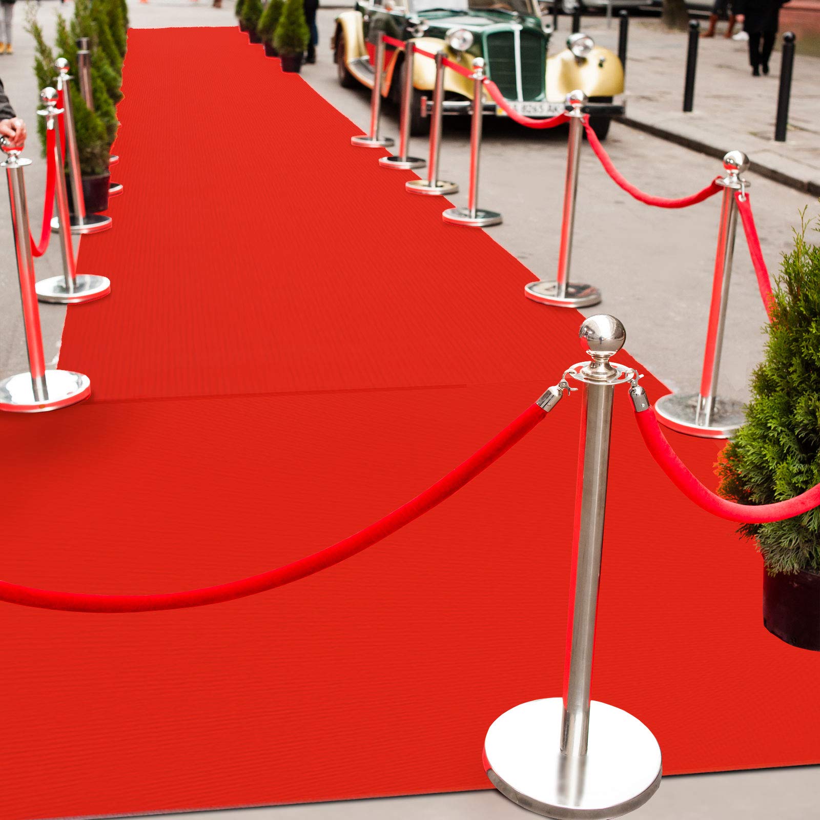 Floordirekt - VIP tapijtloper/evenemententapijt | naaldvilt | antislip, vlam vertragend | 100 x 1500 cm | rood