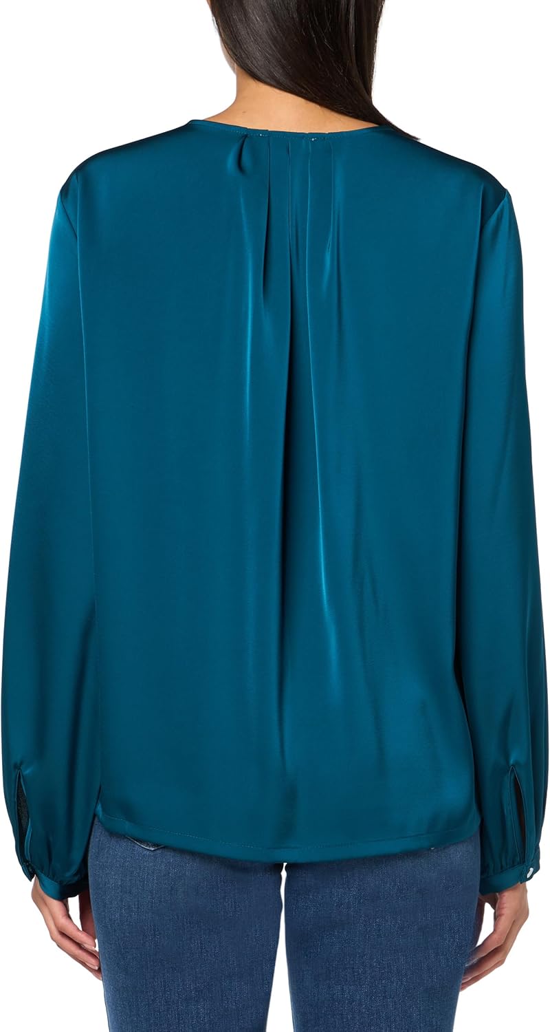 Calvin Klein Womens V-Neck Long Sleeve Blouse - Image 2