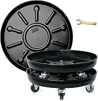 Vista 1 de Choclaif Organizador para plantas con ruedas, paquete de 3 soportes negros resistentes para plantas con ruedas universales, carrito redondo