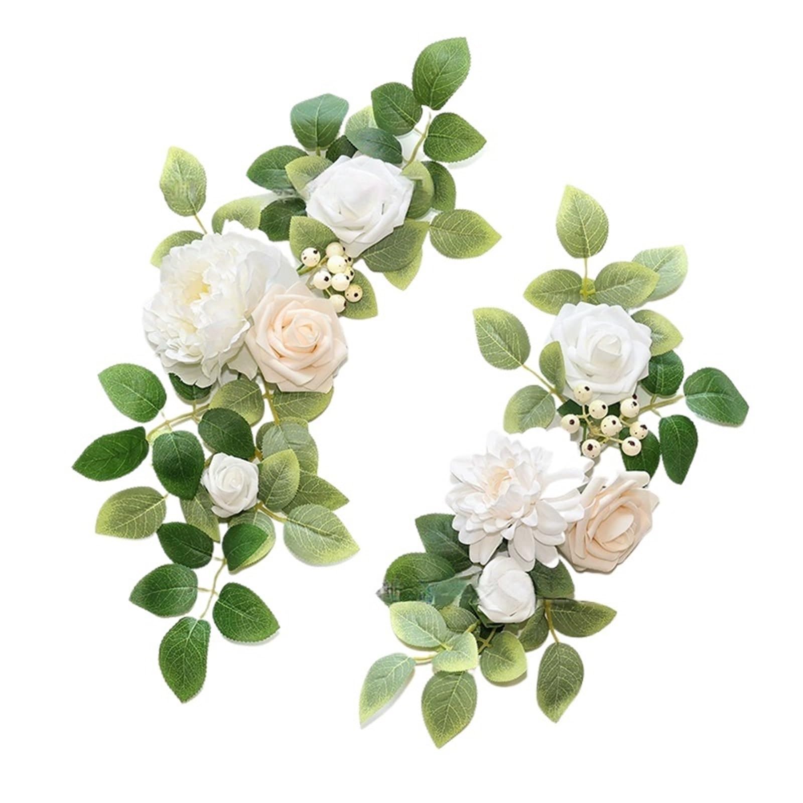 MOHUIED Artificial Floral Swags 2Pcs Artificial Flower Swag Garland Rustic Wedding Arch Flowers Kit For Sign Decorative Floral DIY for Ceremony Backdrop, Fireplace and Door Decor(Color454)