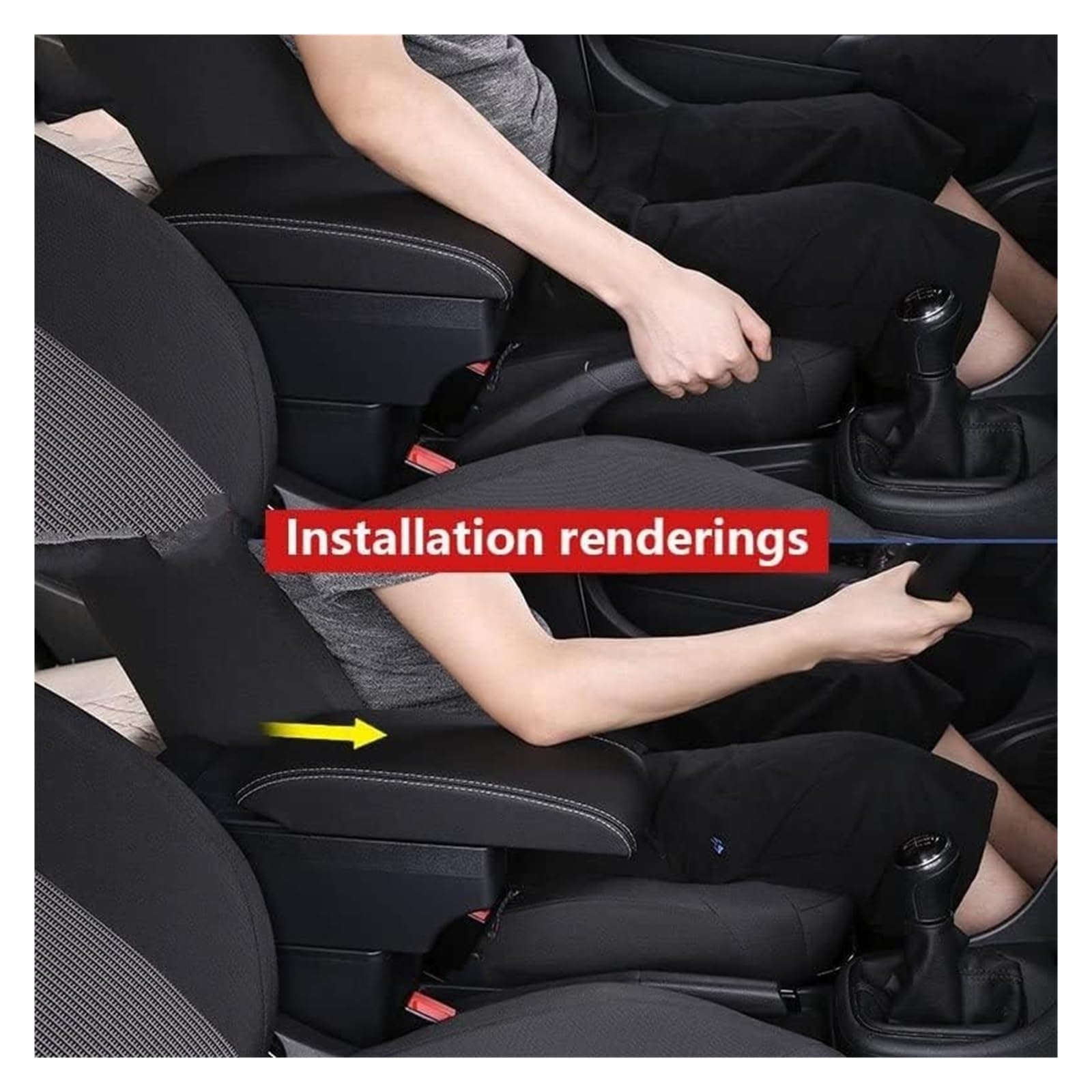 Cassetto Portaoggetti Per Kia Per Rio 4 X Per X-Line 2016 2017 2018 2019 2020 2021 Bracciolo Per Auto Accessori Per Dettagli Interni(A3 7 USB)