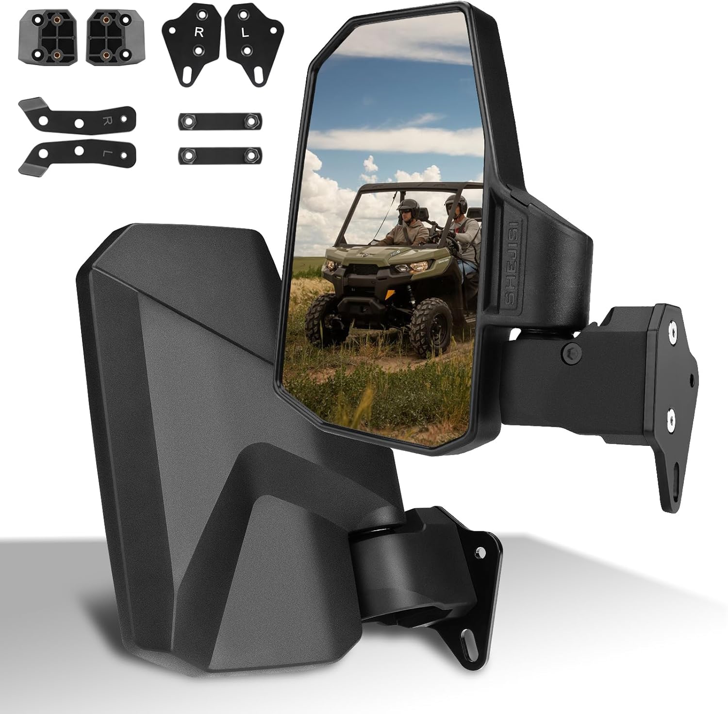 Defender Facet Mirrors,The Spring Again Function Permits Straightforward Reset After Fold,2024 New UTV Mirrors Suitable with Can Am Defender HD10 HD9 HD8 HD7 HD5,Appropriate for No Door,Half Door,Full Door