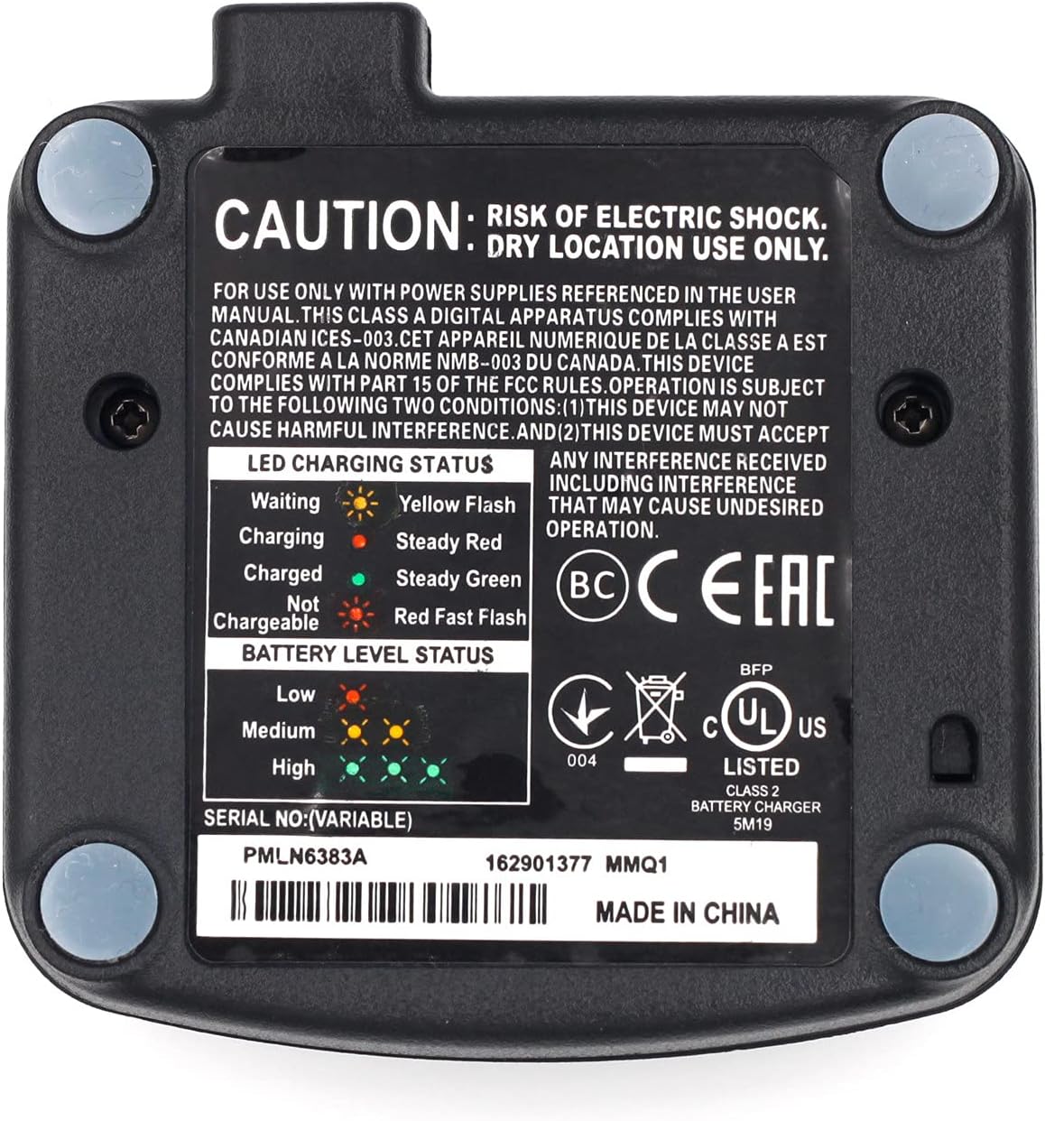 Rapid Charger PMLN6394 Compatible with Motorola Walkie Talkie RMU2040 RMU2043 RMU2080 RMU2080D RMV2080 RMM2050 XT420 XT460 Radios PMLN6394A PMNN4434 PMNN443A PMNN4434AR PMNN4453 Desk Charging