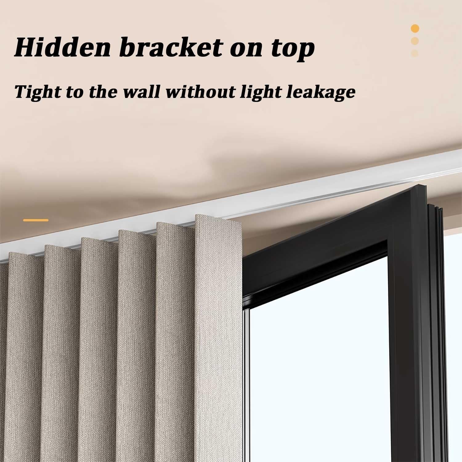 Heavy-Duty Ceiling Curtain Track - Easy Install Room Divider Rod for Curtains, 2.7m (8.6ft) White - Perfect for Living Room and Bedroom Curtains