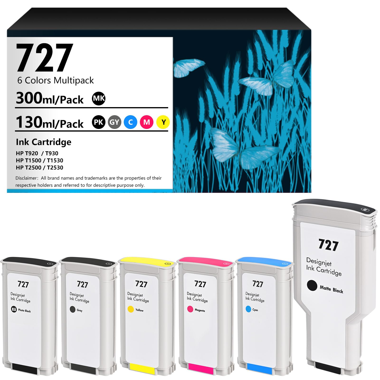 HP Designjet 727 インクカートリッジセット Amazon.co.jp: 727 インクカートリッジ 300ml 6個パック (PK, MK