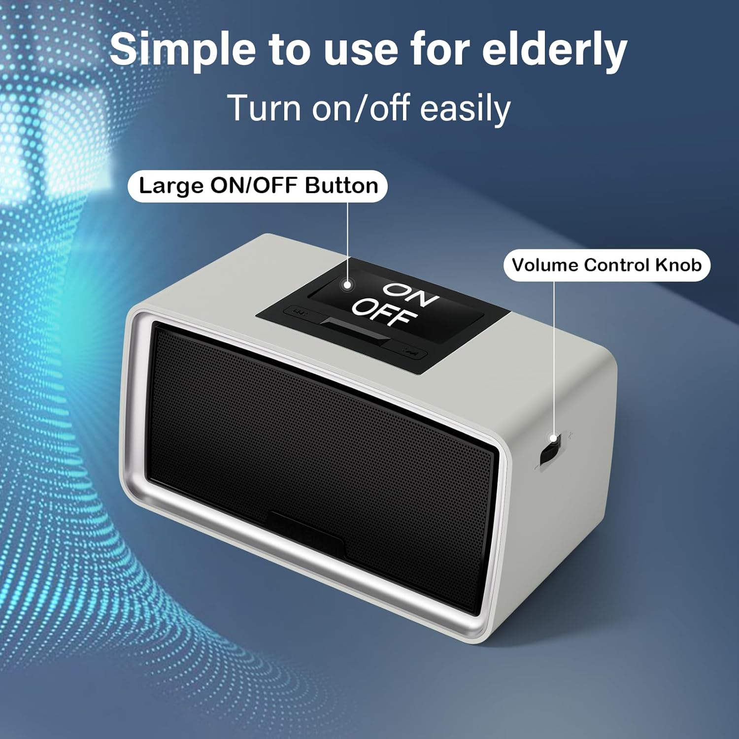 Simple Music Player for Seniors, Easy to Use with Large Button for Elderly with Dementia, Blind, Alzheimer's, No Need WiFi/Bluetooth, with 32GB TF Card, Gray