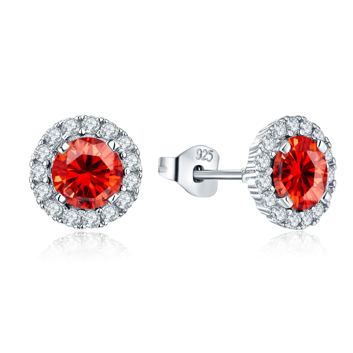 JO WISDOM kolczyki damskie, srebro próby 925, kamień urodzenia, kolczyki sztyfty z białym złotem, biżuteria dla kobiet e srebro wysokiej próby, colore: Orange Zirconia, cod. YE19102Y-B