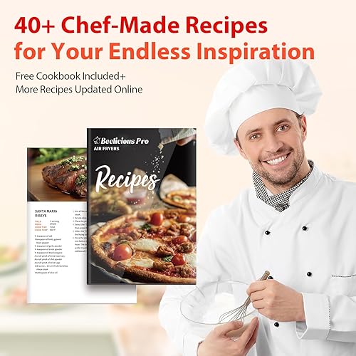Miniatura 6 de Beelicious Freidora de aire 8 en 1, compacta, inteligente, 4 cuartos de galón, recordatorio de agitación, freidora digital de 450 F con tecnología