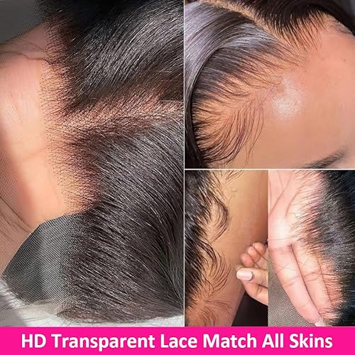 Miniatura 5 de Peluca para mujeres Hermosa, de tez oscura, de cabello humano de grado9A, lacio, con malla frontal de13 x 4pulgadas, enhebrado previamente, con pelo