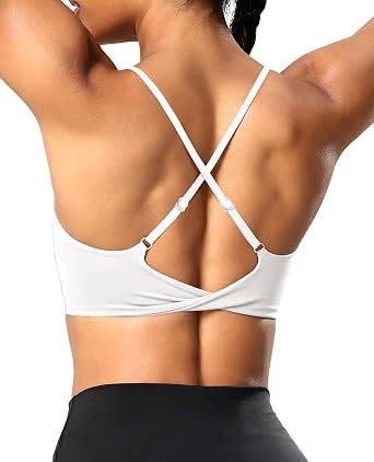 YEOREO CoreFlex Sports Bras for Women Workout Twist Cross Back Yoga Tops