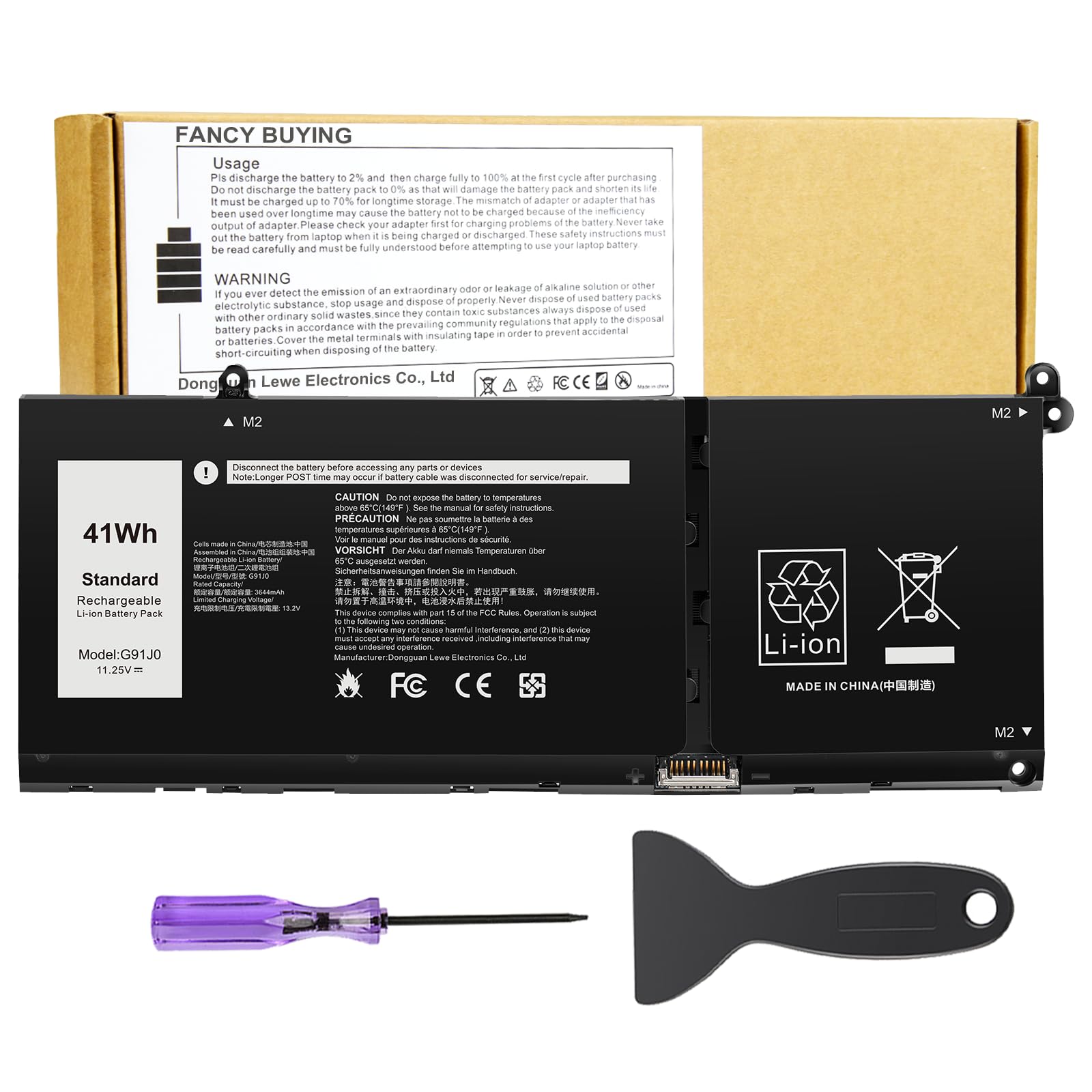 G91J0 Battery for Dell Latitude 3320 3330 3420 3520 Inspiron 3510 3511 3515 3520 3525 3530 5310 5320 5330 5410 5415 5418 5510 5515 5518 5430 5435 7415 7420 7415 Vostro 5620 5625 V6W33 TN70C 0PG8YJ