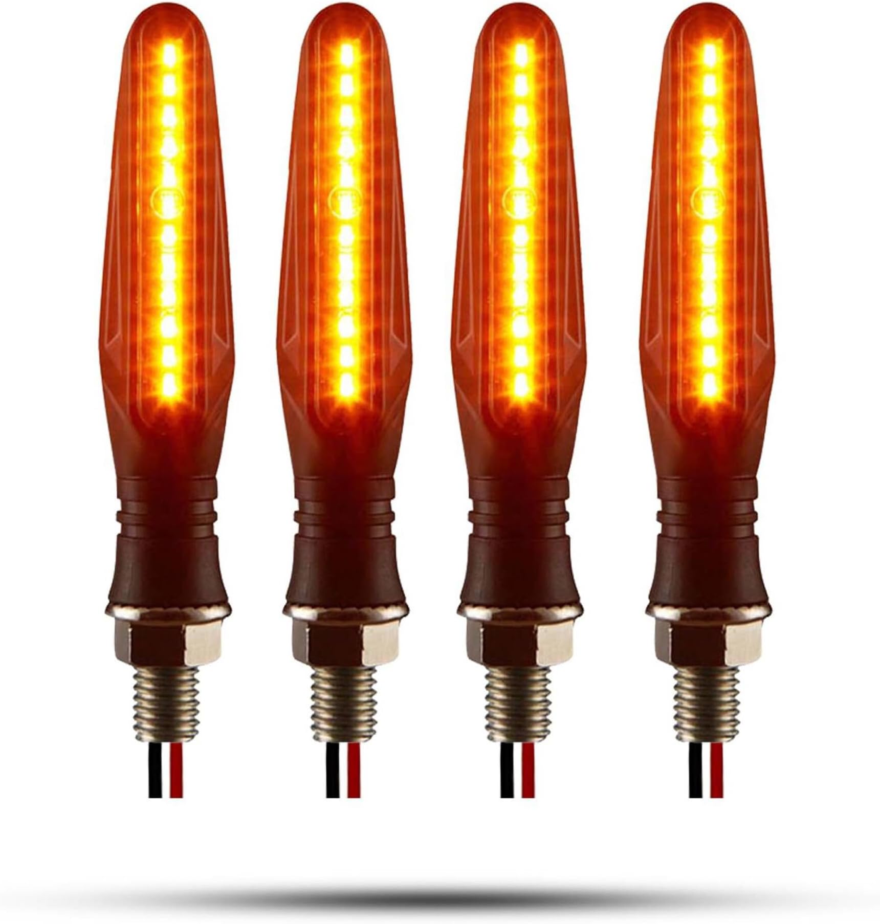 ANTHUB Waterproof 9 SMD Led Indicators Compatible for Yamaha Aerox 155 Felxible Universal fit all motorcycles (Pack - 4 Amber)