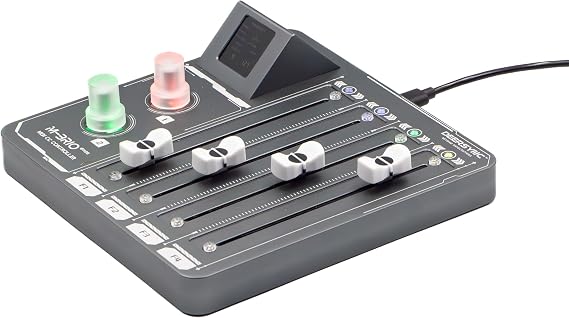 M-BRIO-4FADE MIDI CC Controller No Software Needed for On-Device Customization 4x 100mm Pro Faders for DAW, Orchestral Scoring & Video Editing CNC Aluminum, Plug & Play