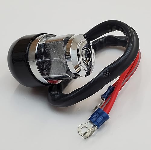 Miniatura 2 de Interruptor de encendido cromado de 3 posiciones (apagado, encendido, encendido con luces) con 2 llaves redondas resistentes a manipulaciones para