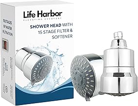 Life Harbor 's 15-stage Shower Softener & Filter For Bathroom | Filter For Hard Water And Chlorine | Removes Hardness | Shower Water Filter Gives Healthy Skin & Hair (Shower Filter & Softener)
