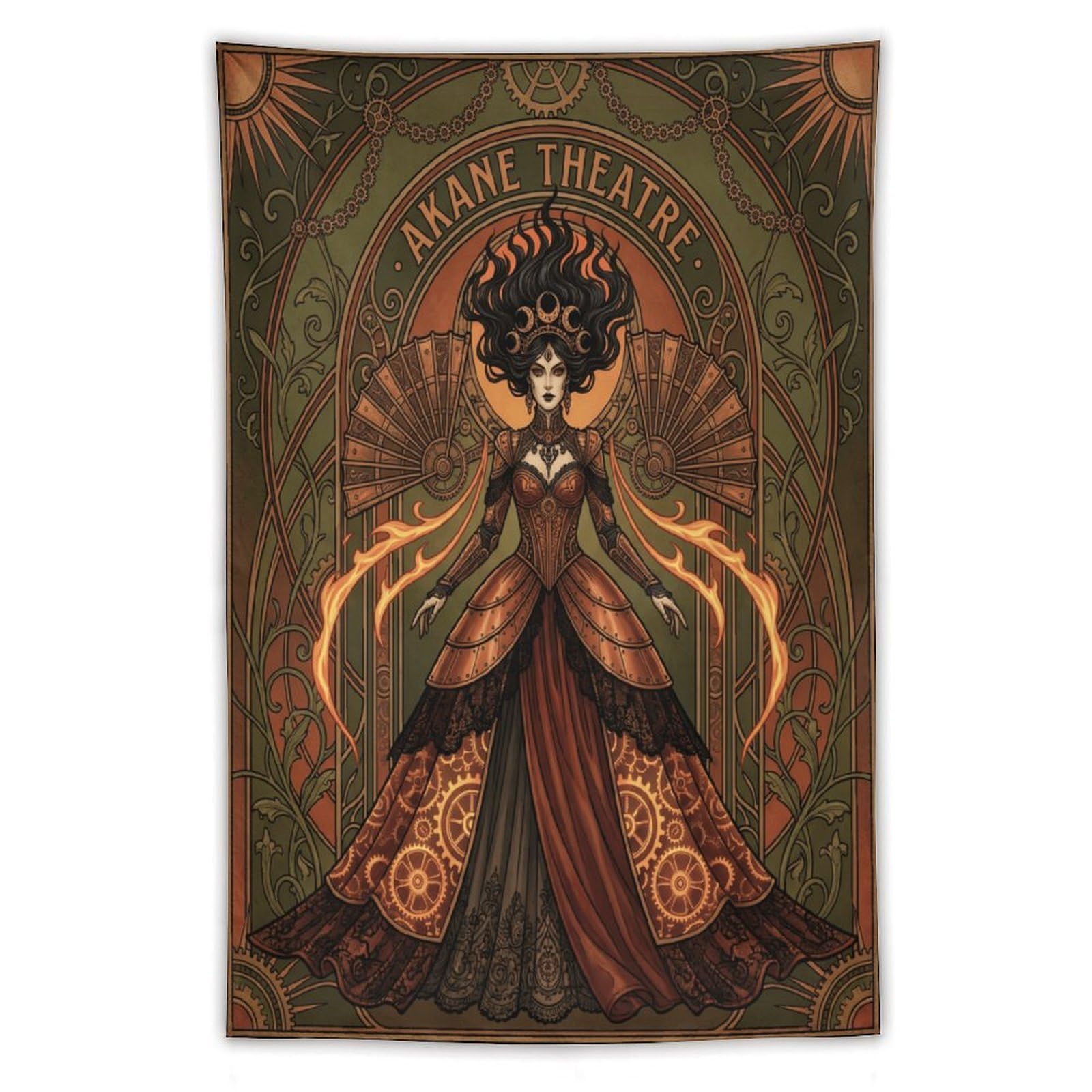 H3B8U2Y5 Art Nouveau Witch Wall Tapestry, Symbolist Art, Sofa Area