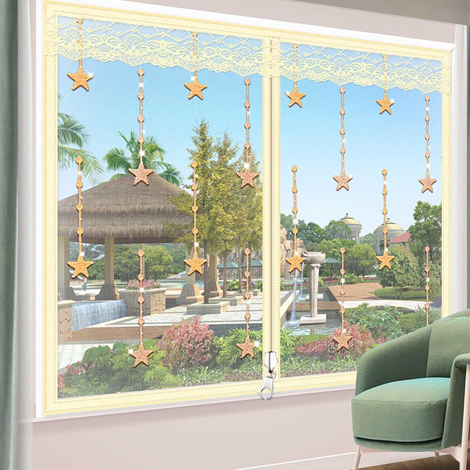 XQKXHZ Fly Screen Window, Beige Insect Door Screen