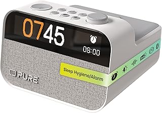 Pure Moment Charge – Radiowecker mit Wireless-Ladepad, DAB+/FM, Bluetooth, natürlichen Klängen, White Noise & Wake-up Light – Perfekt für Schlafzimmer & Büro, Cotton Weiß