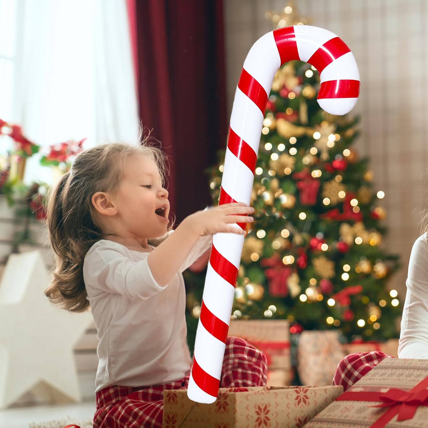 4 Pcs 45 Inch Inflatable Christmas Candy Canes,Large Xmas Candy Canes Balloons for Christmas Indoor and Outdoor Party Decorations Winter Holiday Supplies - Image 3