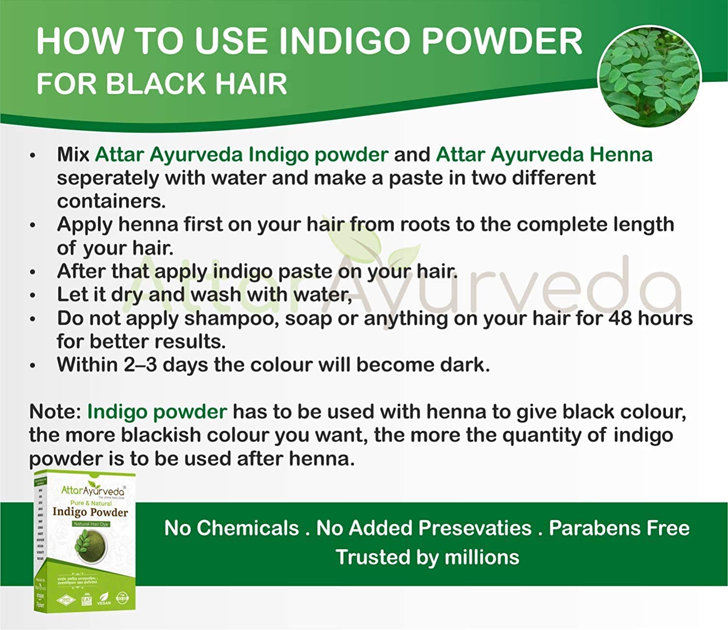 Bellentines Attar Ayurveda Indigo Powder for Black Hair (200 Grams)