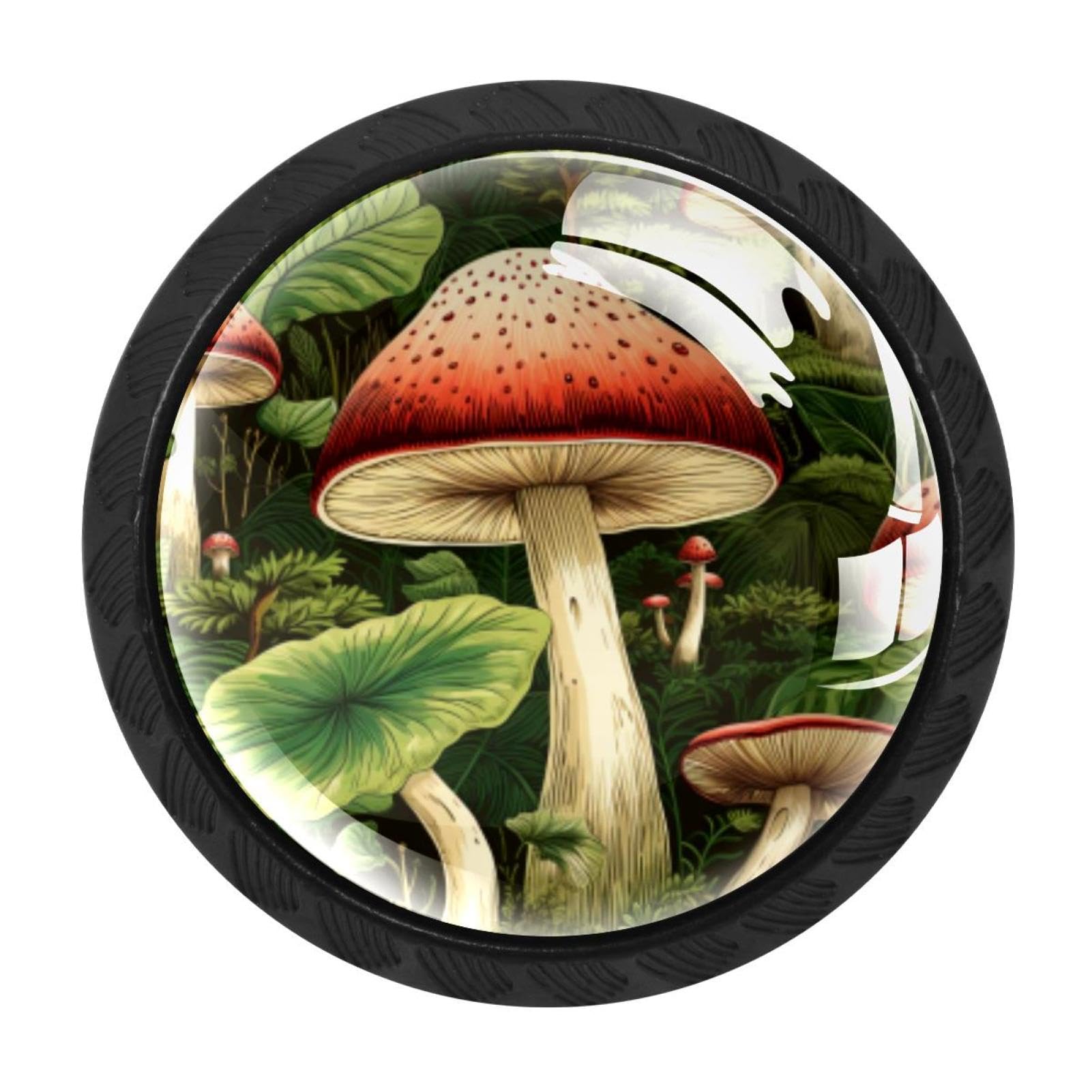 CHENZZZZ Mushroom Cabinet Knobs 4 Pieces Drawer Kitchen Cabinets Dresser Cupboard Wardrobe Unique Pulls Handles