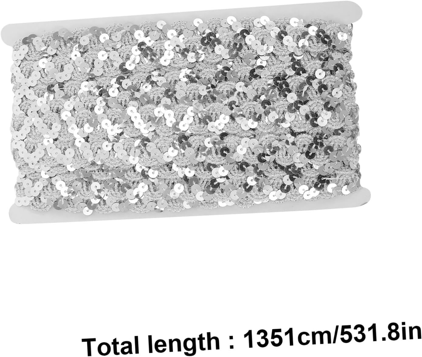 Silver Sequin Braid Trim Ribbon Yards Polyester Sewing Craft DIY Garment Edging Decorative Lace for Dress Accessories and Home Decor