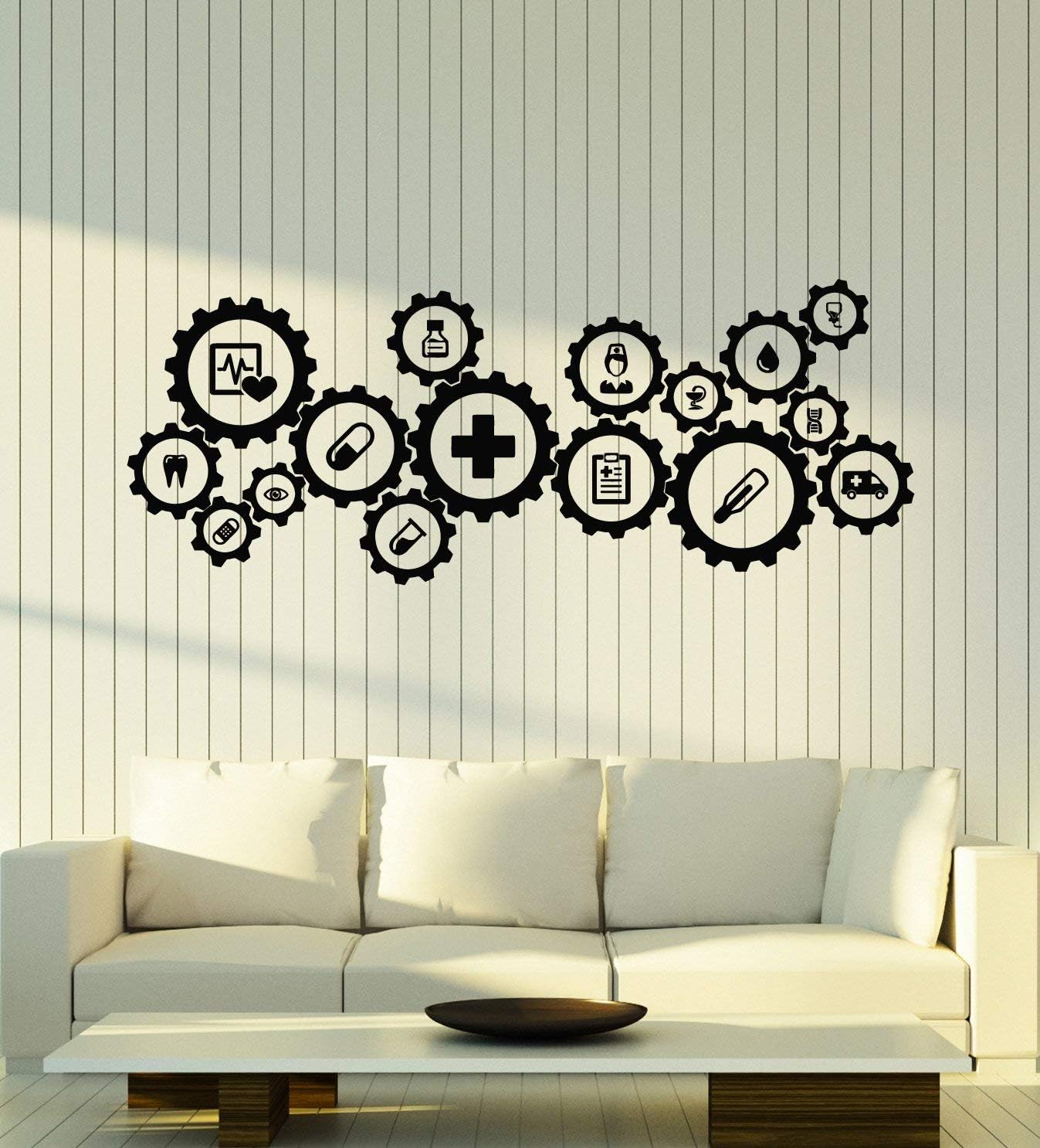 WallStickers4ever Vinyl Wall Decal Healthy Care Clinic Medicine Interior Hospital Stickers Mural Large Decor (g5325) Black