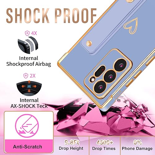 Miniatura 6 de Likiyami Funda 3 en 1 para Samsung Galaxy Note 20 Ultra con diseño de corazón para mujeres y niñas, bonita estética femenina de lujo, bonita con