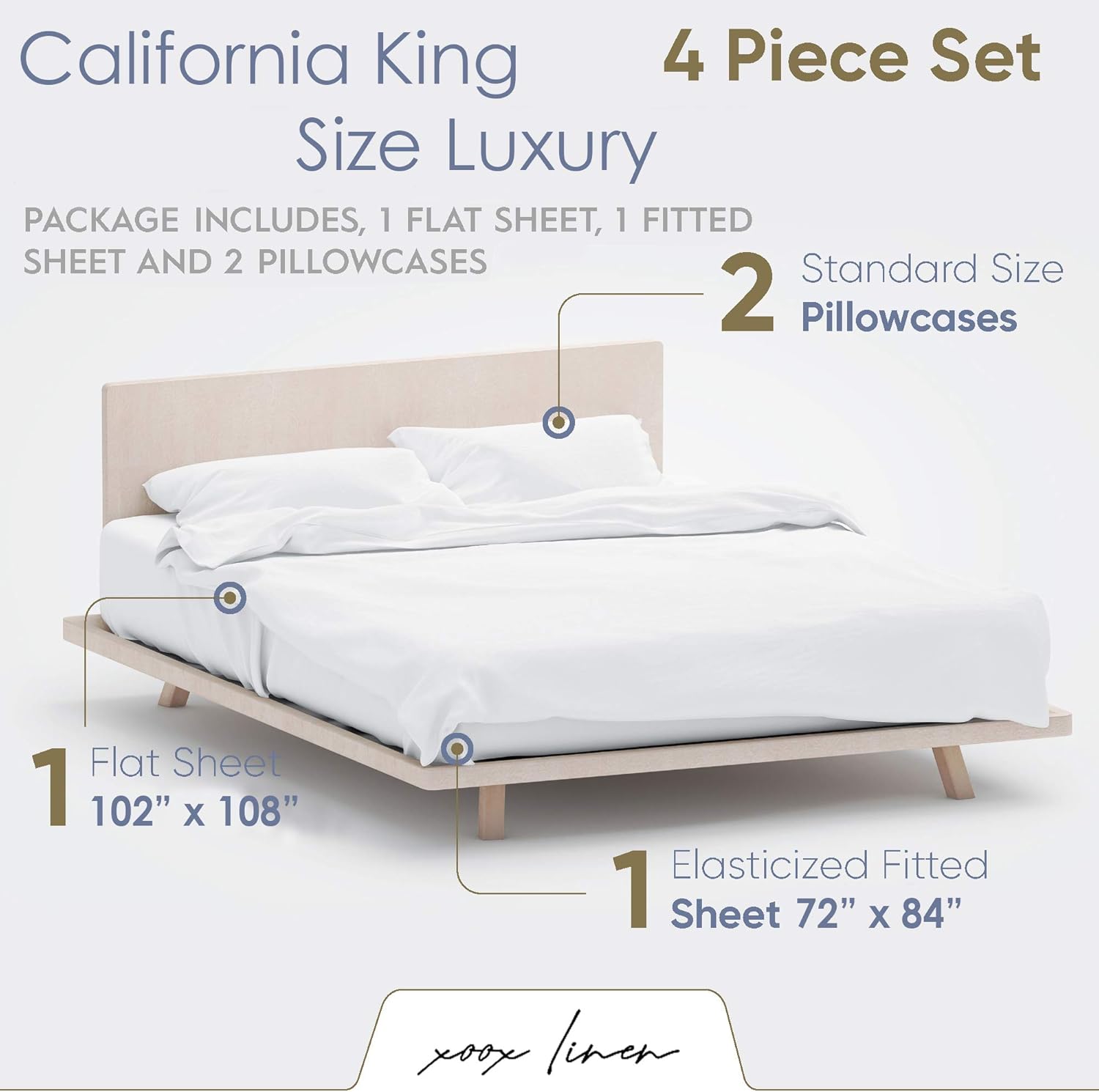 Cheapest 🛒 800 Thread Count 100% Cotton Sheet Silver King Sheets Set, 4-Piece Long-Staple Combed Pure Cotton Best Sheets for Bed, Breathable, Soft & Silky Sateen Weave Fits Mattress Upto 18'' Deep Pocket