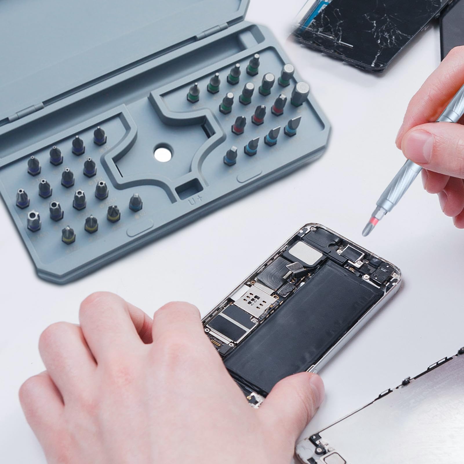 Zestaw Śrubokrętów z Grzechotką 34 w 1 Komplet Narzędzi | Wielobitowy Śrubokręt z Grzechotką i T Rączką z Etui Do Napraw, Elektroniki, Domu, Komputera,