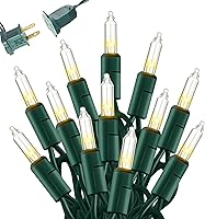 Vista 8 de Dazzle Bright Mini cadena de luces azules de Navidad, 20 pies, 100 luces incandescentes impermeables enchufables, decoraciones de Navidad