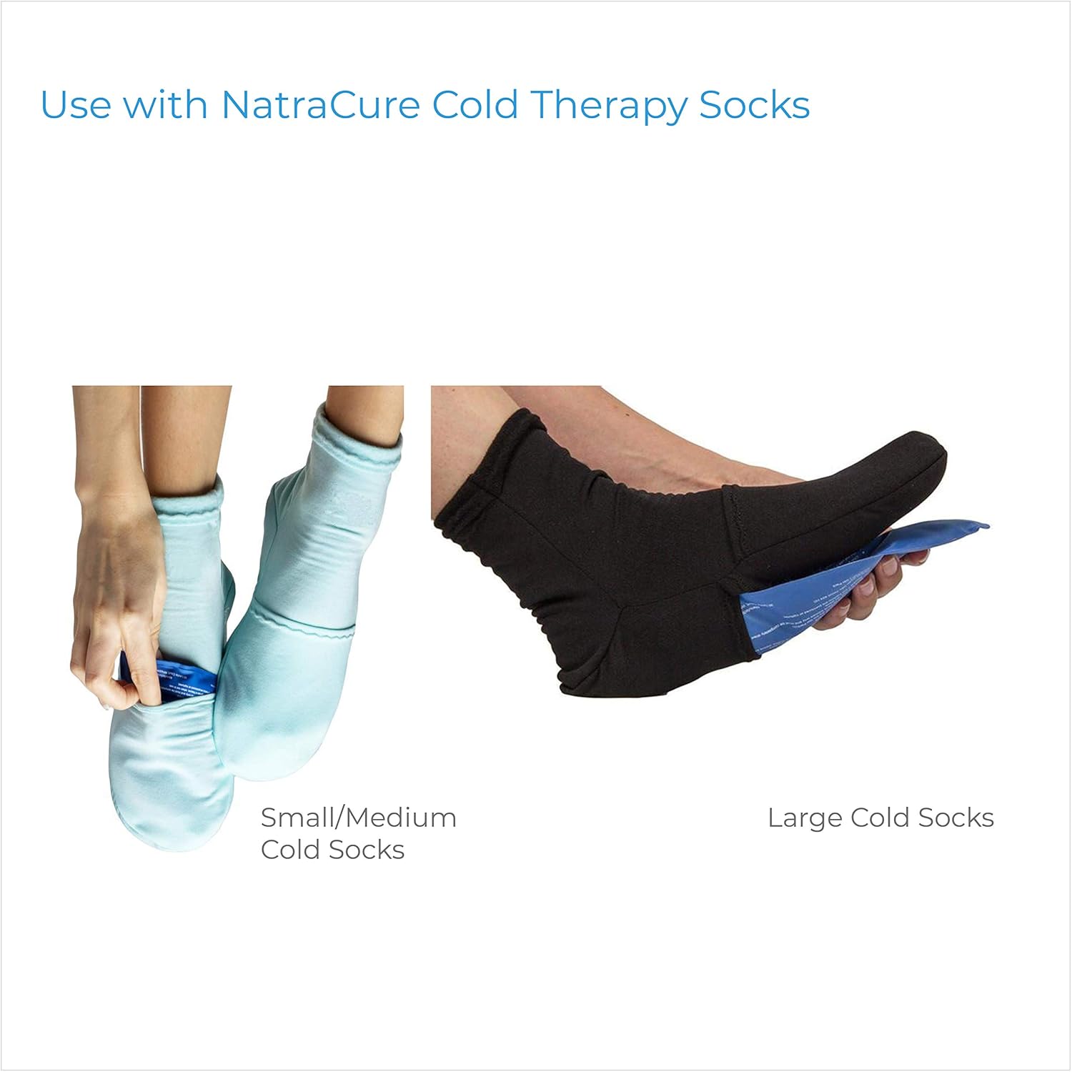 NatraCure Replacement Gel Packs for Cold Therapy Socks (4Piece Set