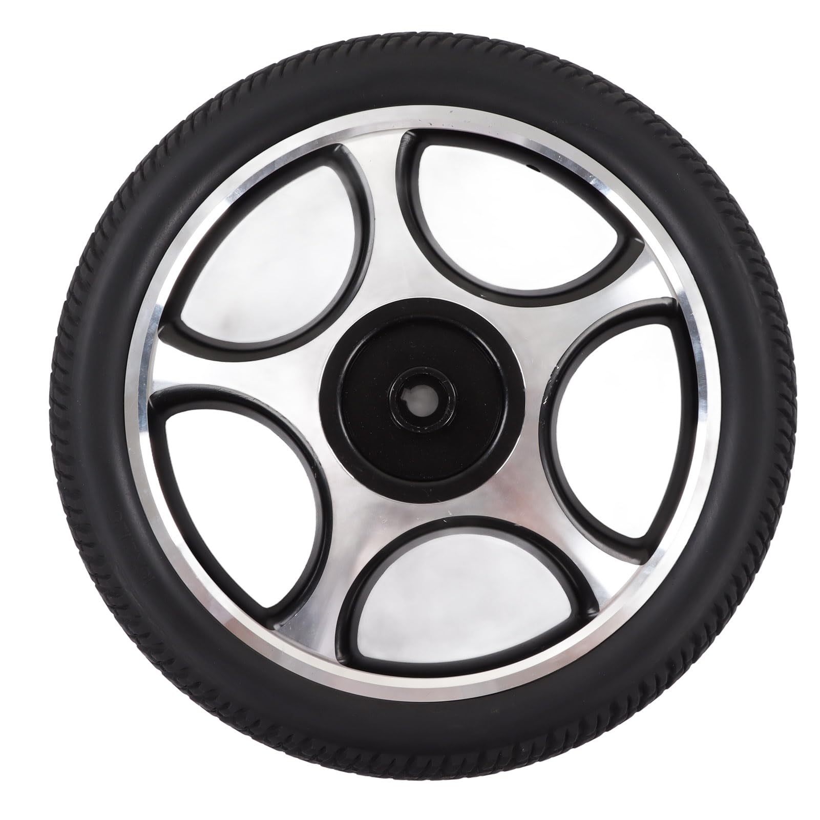 Rueda para silla de ruedas Rueda para andador de bajo ruido de PU de 16 pulgadas Pieza de repuesto para carrito con andador Buje de acero de aleación resistente Neumático