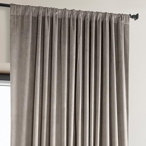 Miniatura 4 de HPD Half Price Drapes Signature Plush - Cortinas opacas de terciopelo extra anchas para dormitorio (1 panel), 100W X 96L cortinas opacas negras de