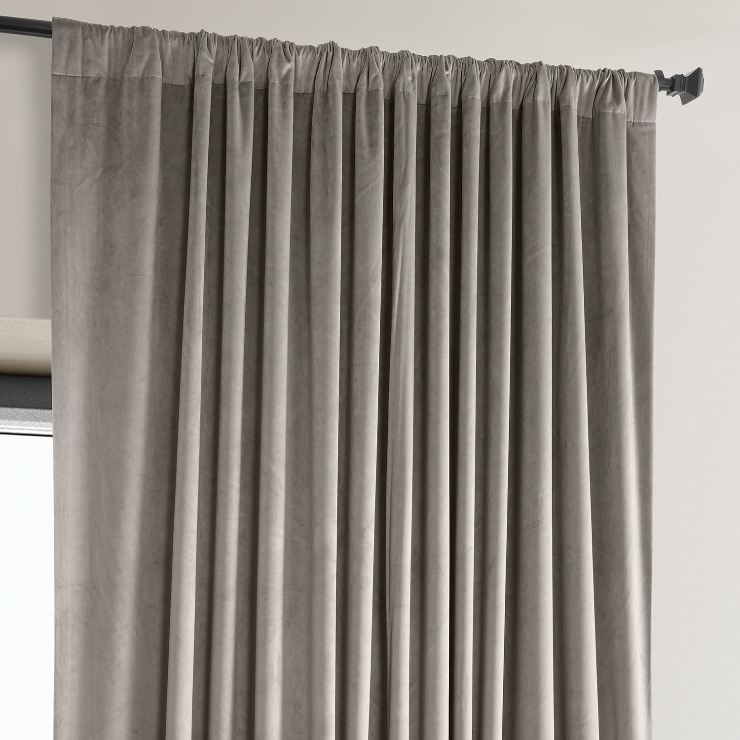 HPD Half Price Drapes VPYC-SBO161209-96-DW Verdunkelungsvorhänge aus Plüsch für Schlafzimmer, 100 x 96, Taupe