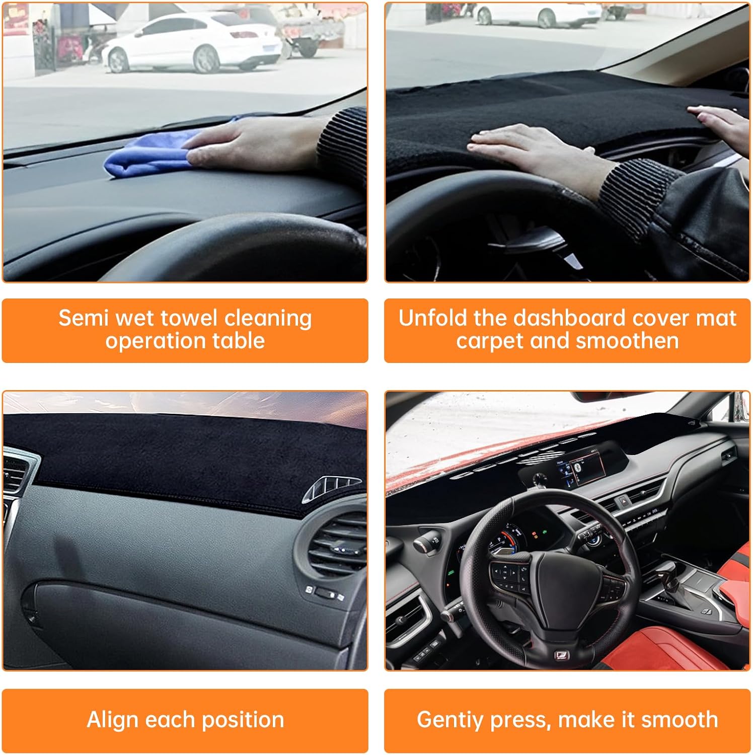 Car Dash Cover Mat Fit for 2006-2013 Lexus IS250 IS350, Dash Board Cover Pad Carpet, Dashboard Mat Non-Slip Pad Carpet Sunshield Protector Interior Accessories (Black)