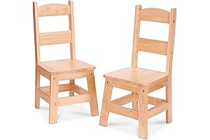Melissa & Doug Wooden Chairs: Charming Blonde Furniture for Kids' Playroom