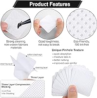 Vista 3 de 400 Pieces Nail Cotton Pads,1 Pull-Down Pump Dispenser Bottle,Super Absorbent Soft Non-Woven Eyelash Glue Wipes,Nail Polish dehumidifier for Eyelash