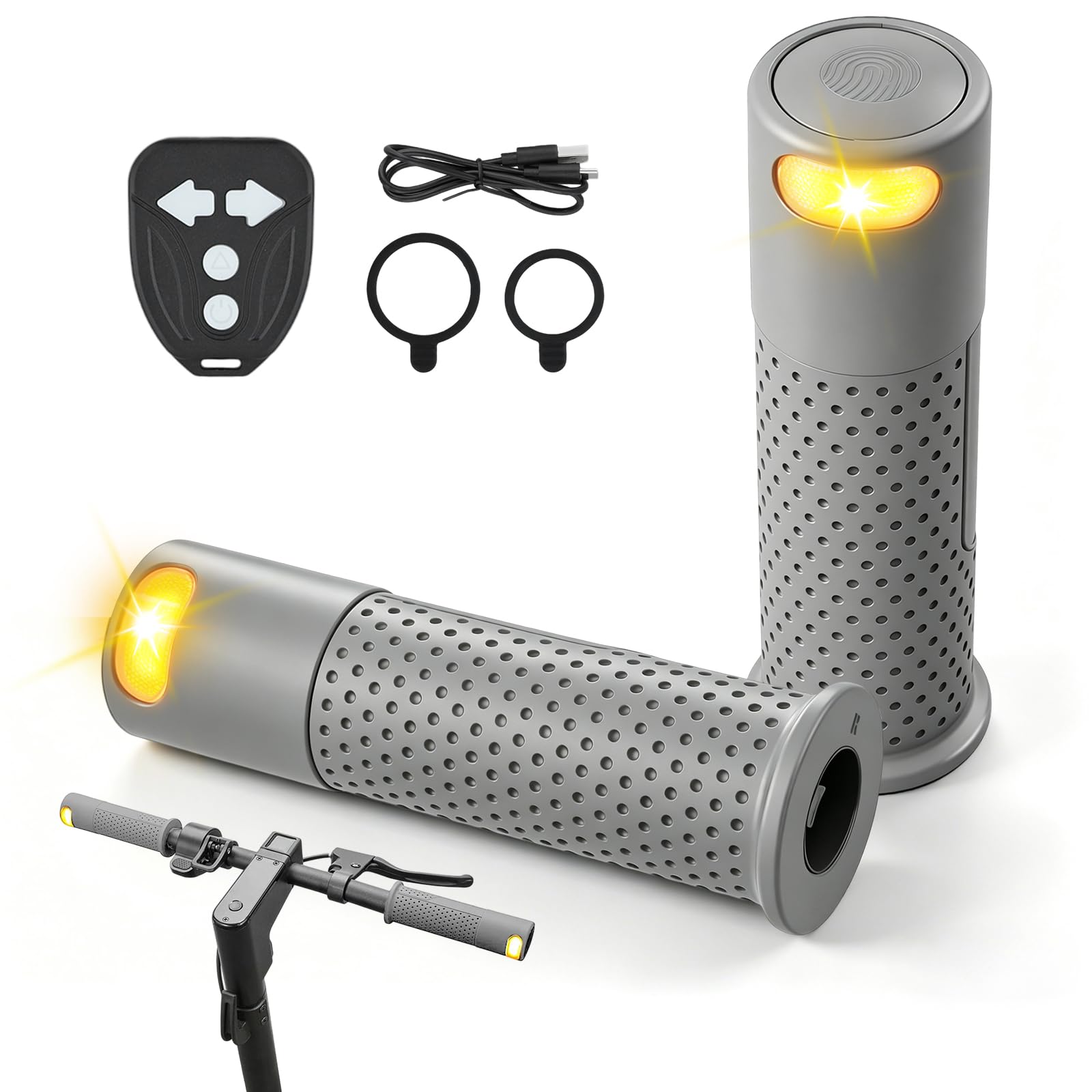Juego de reequipamiento de intermitentes E para Xiaomi para M365 para Pro 1S para Pro 2 para Mi3, intermitentes E para scooter, mangos con lámpara intermitente, manillar, accesorios para