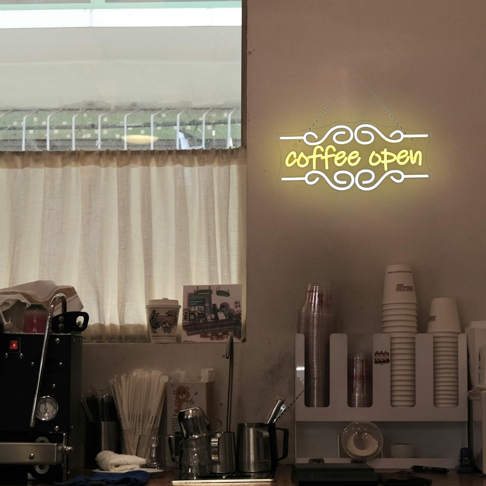 VYXIN Coffee Open Neon Light Sign,Open Neon Sign,Coffee Led Signs Suitable For Decorating Places Such As Cafe,CoffeeShop,Restaurant,Drink Bar,Coffee's Station - Image 2