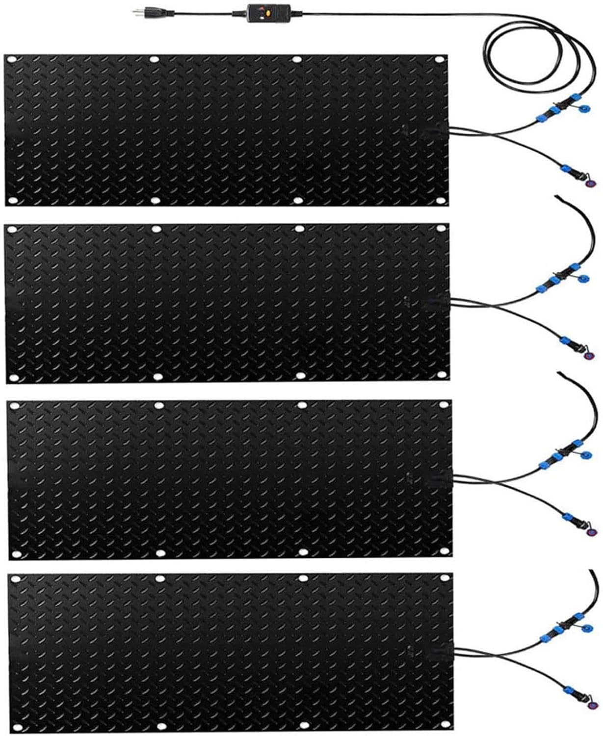 Heated Snow Melting Mat for Stairs,Snow Melting Non-Slip Walkway Heated Outdoor Mat, IPX6 Waterproof, Heated Mats for Winter Snow Removal, for Residential and Industrial(Size:4 Pieces,Color:10x15inch)