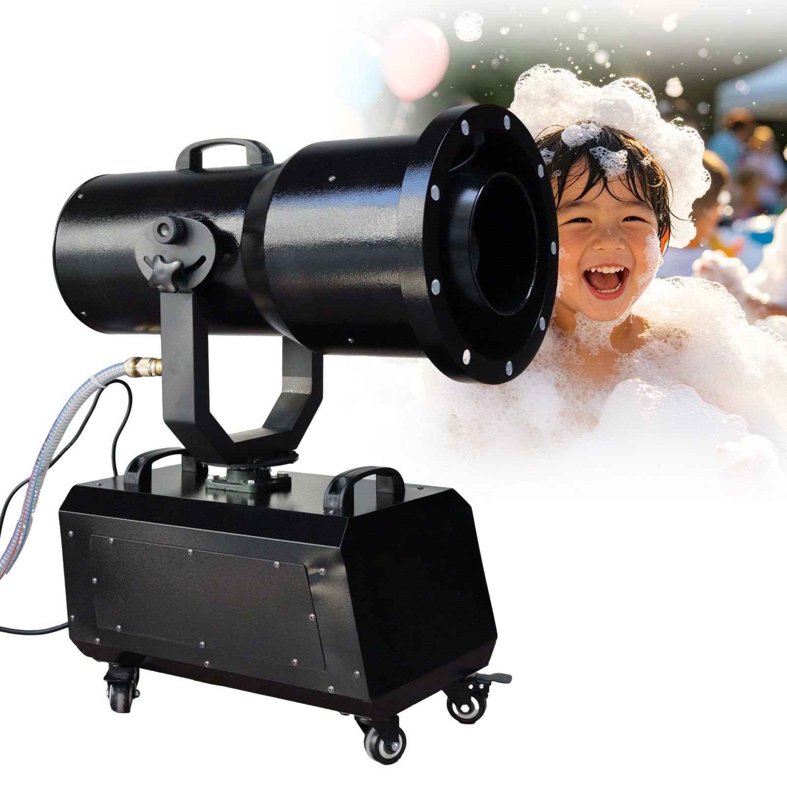 ZHJOPP Powerful Foam Party Machine for Indoor/Outdoor Use, Adjustable Angle, 3-8M Spray Distance - Perfect for Pools, Events, Festivals