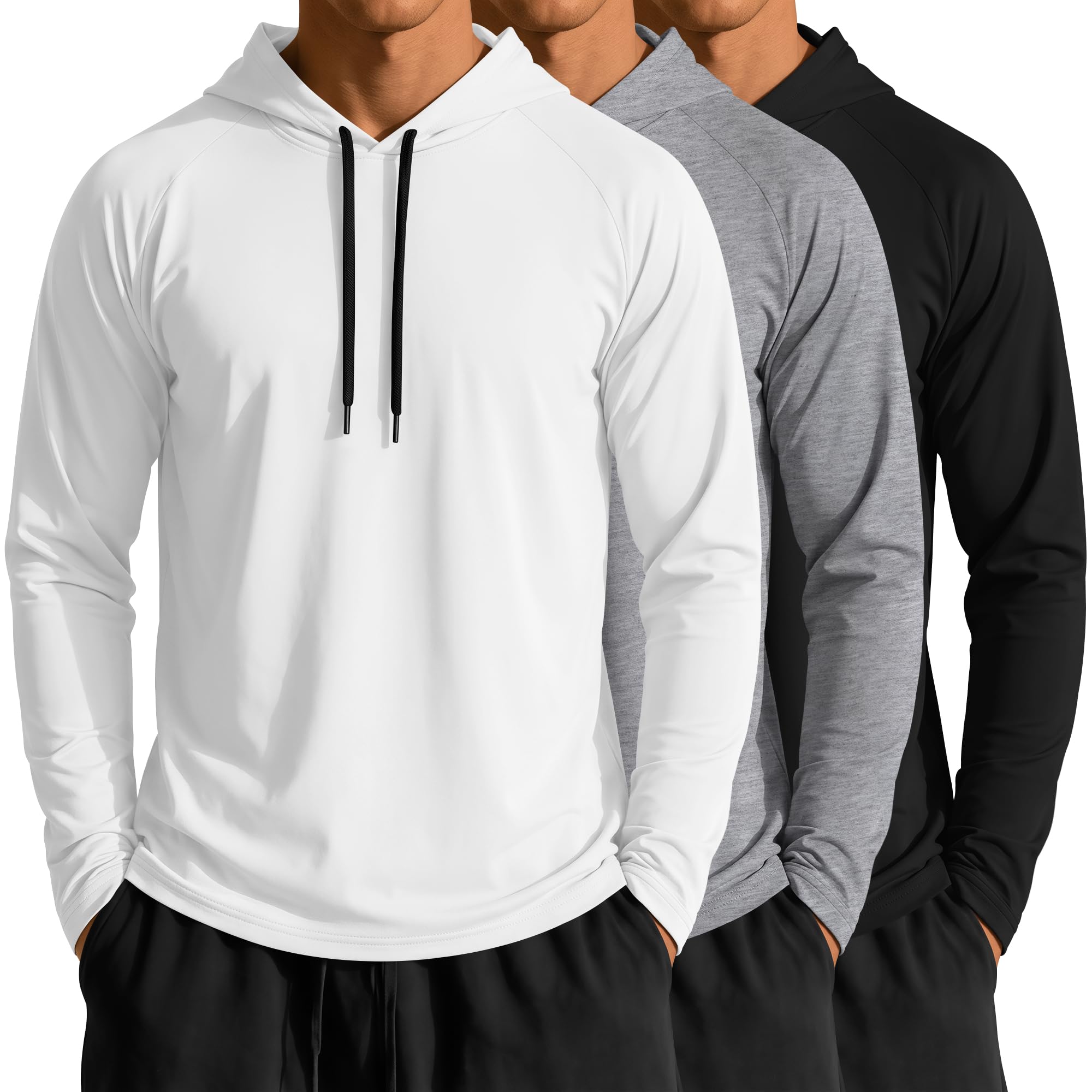 3 Pack Mens Big and Tall Long Sleeve Pullover Hoodies