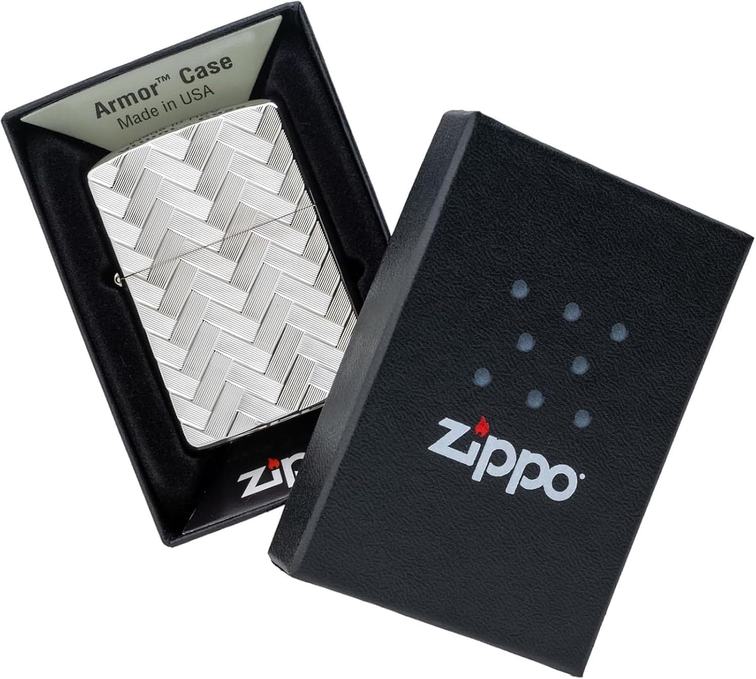 Zippo Lighter with Special Sticker, Windproof, Brass, Armor Zippo, Platinum Plate, Carved, Double-Sided, Silver, Gift